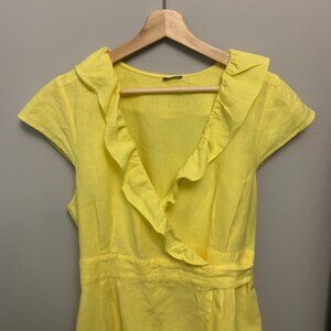 Sunshine yellow J.Crew wrap dress